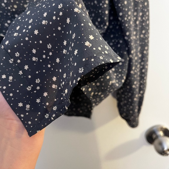 Club Monaco Silk Dark Floral Blouse - Picture 4 of 5